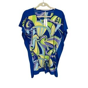 Usharis Kaftan Cover Up Swimwear M Dress Abstract Beach Summer Resortwear NWT